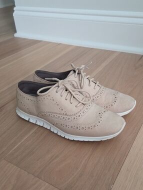 Cole Haan Zerøgrand Wingtip Oxford shoes Womens Size 6.5 Oat Leather